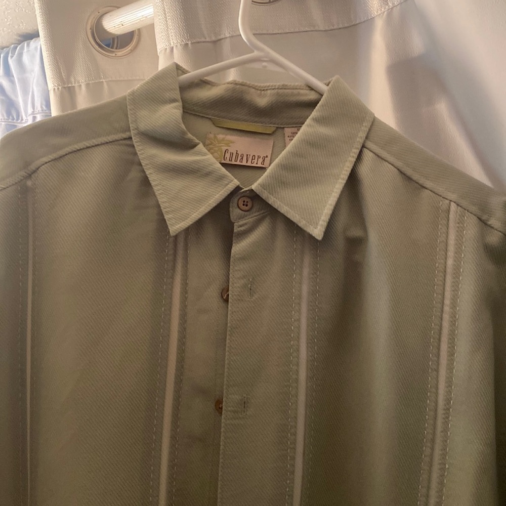 Cubavera XL lime green casual short sleeve shirt